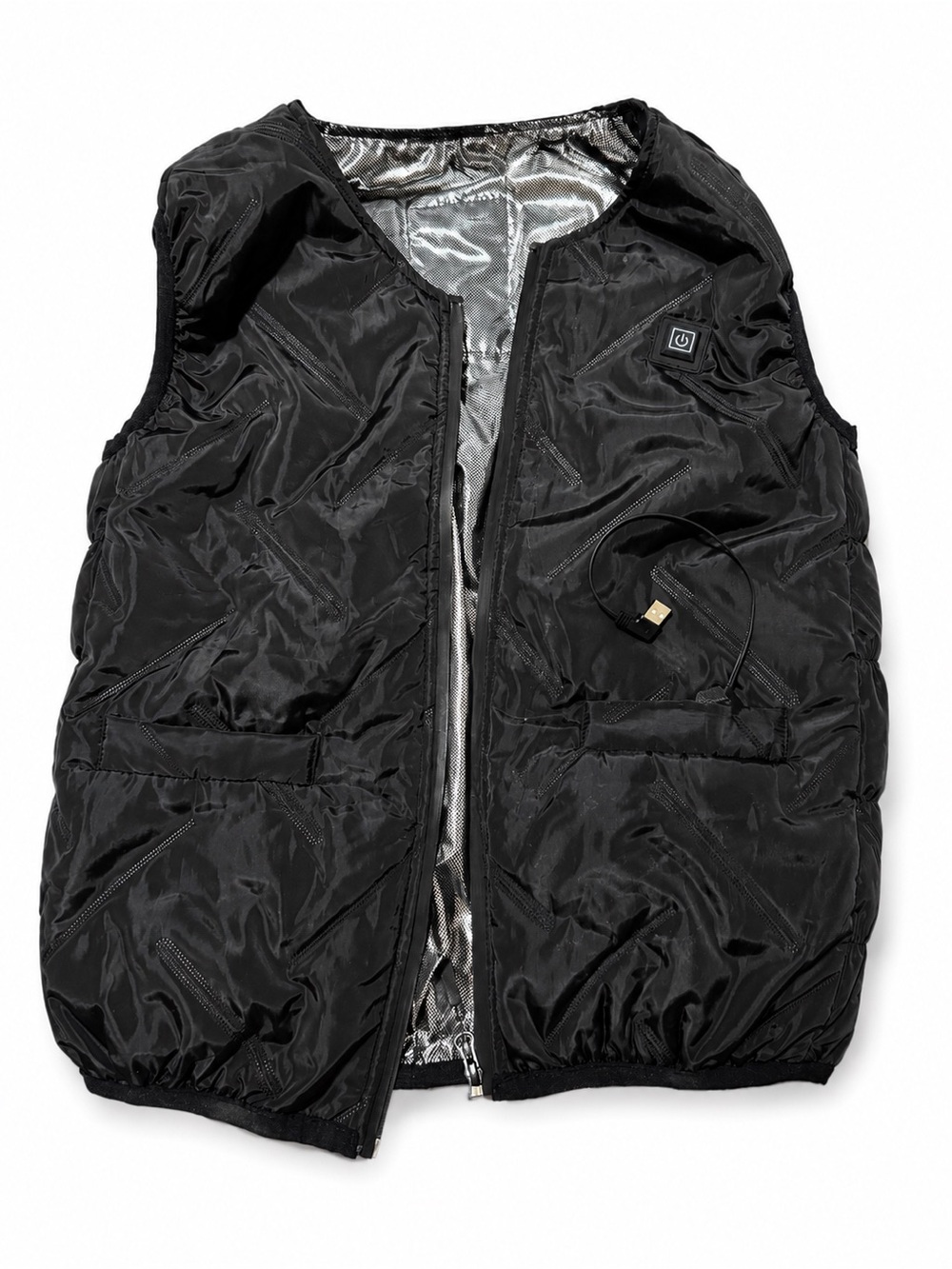 Heated Black Vest – Rechargeable USB Warmer 30•C
